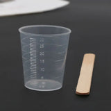 50pcs 30ml Clear Plastic Graduated Cups with Scale and 50 Wooden Stirring Sticks