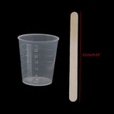 50pcs 30ml Clear Plastic Graduated Cups with Scale and 50 Wooden Stirring Sticks