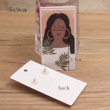 50Pcs Girl Pattern Stud Earring Card Display Tag Card