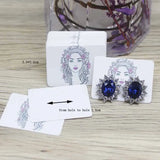 50Pcs Girl Pattern Stud Earring Card Display Tag Card