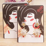 50Pcs Girl Pattern Stud Earring Card Display Tag Card