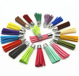 50Pcs 50mm Mix Metallic Cap Leather Tassel Faux Suede For Keychain Jewelry