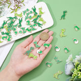 50Pcs Green Dinosaur Charms Enamel Pendants for Jewelry Making