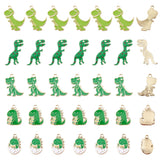 50Pcs Green Dinosaur Charms Enamel Pendants for Jewelry Making