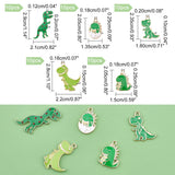 50Pcs Green Dinosaur Charms Enamel Pendants for Jewelry Making