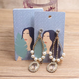 50Pcs Girl Pattern Earring Card Jewelry Display Packaging Cards Tags