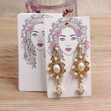 50Pcs Girl Pattern Earring Card Jewelry Display Packaging Cards Tags