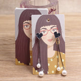 50Pcs Girl Pattern Earring Card Jewelry Display Packaging Cards Tags