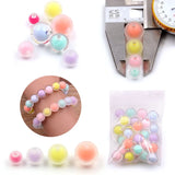 50Pcs Acrylic Beads Frosted Round Spacer Beads for Jewelry Making DIY