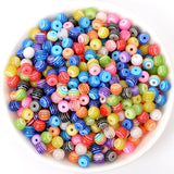 50Pcs Multicolor Resin Stripe Spacer Beads for Jewelry Making