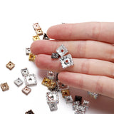 50pcs AB Square Rhinestone Rondelles Crystal Beads 6 8 10mm Lot
