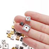 50pcs AB Square Rhinestone Rondelles Crystal Beads 6 8 10mm Lot