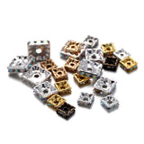 50pcs AB Square Rhinestone Rondelles Crystal Beads 6 8 10mm Lot