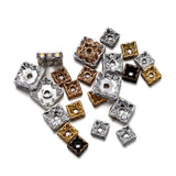 50pcs AB Square Rhinestone Rondelles Crystal Beads 6 8 10mm Lot