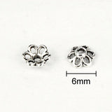 50Pcs 6mm Flower Star Spacers Beads Caps Charm For Jewelry Making
