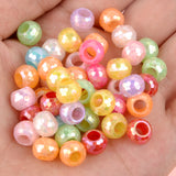 50Pcs 6x9mm Pony Beads Big Hole Hair Beads for Jewelry Making