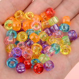 50Pcs 6x9mm Pony Beads Big Hole Hair Beads for Jewelry Making