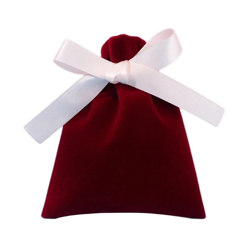 50Pcs 7x9cm Velvet Bags with Ribbon - Wedding Gift Packing