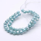 50Pcs 8mm Faceted Glass Beads Round Spacer Beads For Jewelry Making