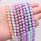 50Pcs 8mm Faceted Glass Beads Round Spacer Beads For Jewelry Making