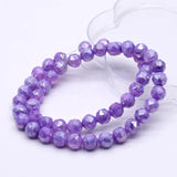 50Pcs 8mm Faceted Glass Beads Round Spacer Beads For Jewelry Making