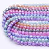 50Pcs 8mm Faceted Glass Beads Round Spacer Beads For Jewelry Making