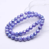 50Pcs 8mm Faceted Glass Beads Round Spacer Beads For Jewelry Making