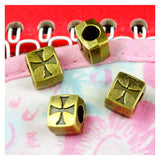 50Pcs Bronze Cross Beads 8x10MM DIY Jewelry Accessories