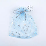 50Pcs 9*12CM Silver Sequins Stars Organza Pouches For Jewelry Packaging