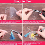50Pcs 2 Inch Acrylic Circle Blanks with Hole for Keychain DIY Jewelry Making