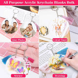 50Pcs Clear Acrylic Circle Blanks 2 Inch with Hole for DIY Jewelry Making