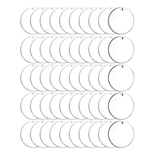 50Pcs 2 Inch Acrylic Circle Blanks Clear Rounds with Hole for DIY Jewelry Making