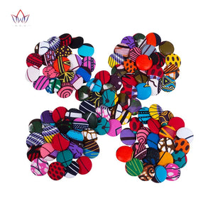 50Pcs African Fabrics Buttons Round Shapes Sewing Supplies DIY WYB686