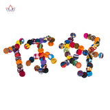 50Pcs African Fabrics Buttons Round Shapes Sewing Supplies DIY WYB686