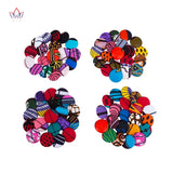 50Pcs African Fabrics Buttons Round Shapes Sewing Supplies DIY WYB686