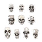 50Pcs Alloy Tibetan Skull Spacer Beads Halloween Necklace Bracelet Charms