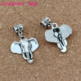 50Pcs Elephant Head Charms Pendants for Jewelry Making 22.8x38mm