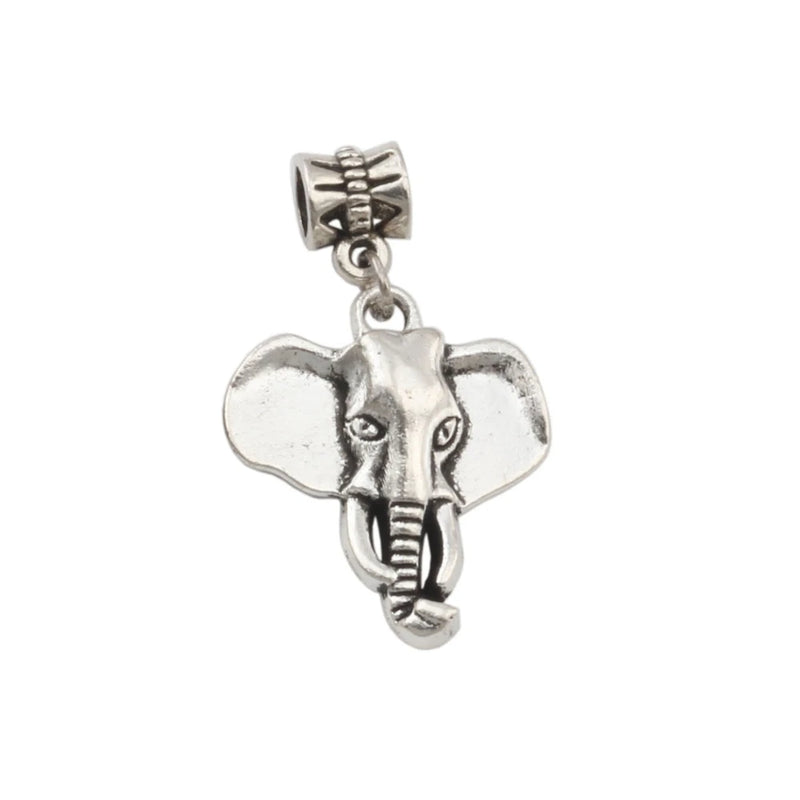 50Pcs Elephant Head Charms Pendants for Jewelry Making 22.8x38mm