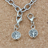 50 Pcs Life Tree Floating Lobster Clasps Charm Pendants Jewelry Making DIY