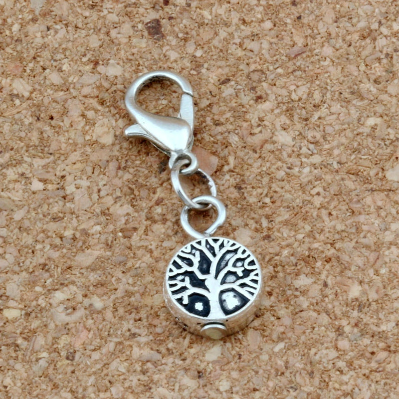 50 Pcs Life Tree Floating Lobster Clasps Charm Pendants Jewelry Making DIY