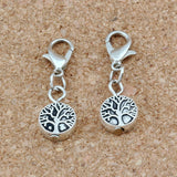 50 Pcs Life Tree Floating Lobster Clasps Charm Pendants Jewelry Making DIY