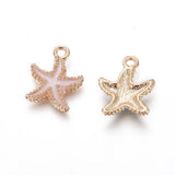 50Pcs Starfish Enamel Pendants Alloy Charms DIY Jewelry Making