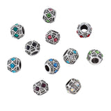 50Pcs Rhinestone European Beads Mixed Large Hole Spacer DIY Charms Bracelet