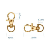 50Pcs Aluminum Swivel Lobster Claw Clasps Snap Hook 35x13mm