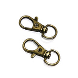 50Pcs Bronze Swivel Lobster Clasp Clips Key Hook Split Key Ring