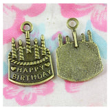 50Pcs Birthday Cake Charms Pendant DIY Jewelry 22*15.1MM