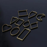 50Pcs Assorted Geometric Hollow Frame Tray Pressed Flower Pendant Jewelry Making