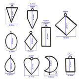 50Pcs Assorted Geometric Hollow Frame Tray Pressed Flower Pendant Jewelry Making