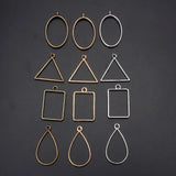 50Pcs Geometric Hollow Frame Trays Bezel Pendant Molds for Resin Jewelry DIY