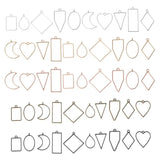 50pcs Geometric Frame Trays Pendant Molds Pressed Flower DIY Jewelry Findings